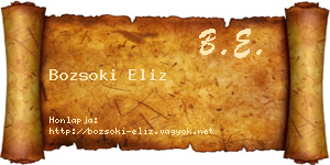 Bozsoki Eliz névjegykártya